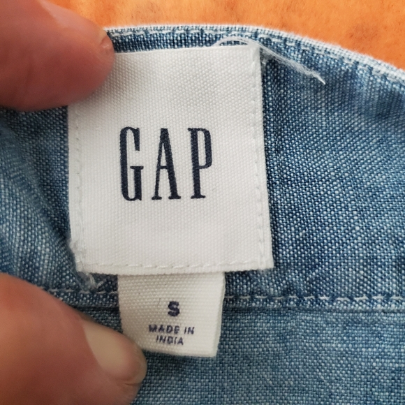 GAP square neck 3/4 sleeve denim top - Picture 5 of 6